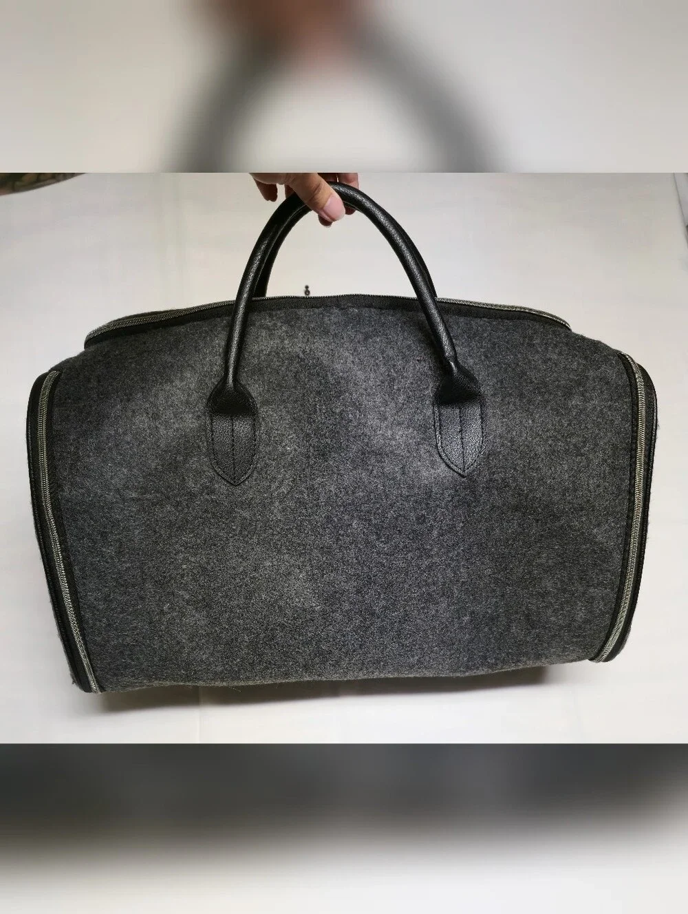 John Varvatos Charcoal Gray Weekender Duffle Bag